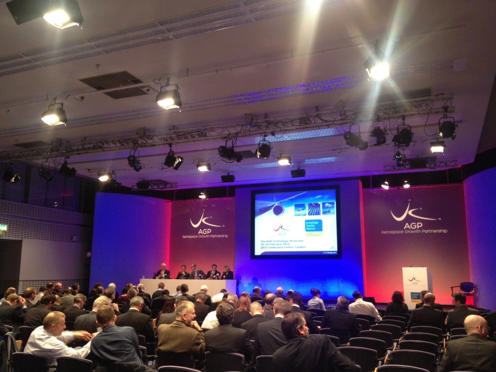 The AGP Technology Showcase preparing for a presentation by Sir Roger Bone, President of Boeing UK
