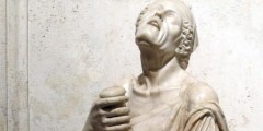 Sculpture of drunken beggar