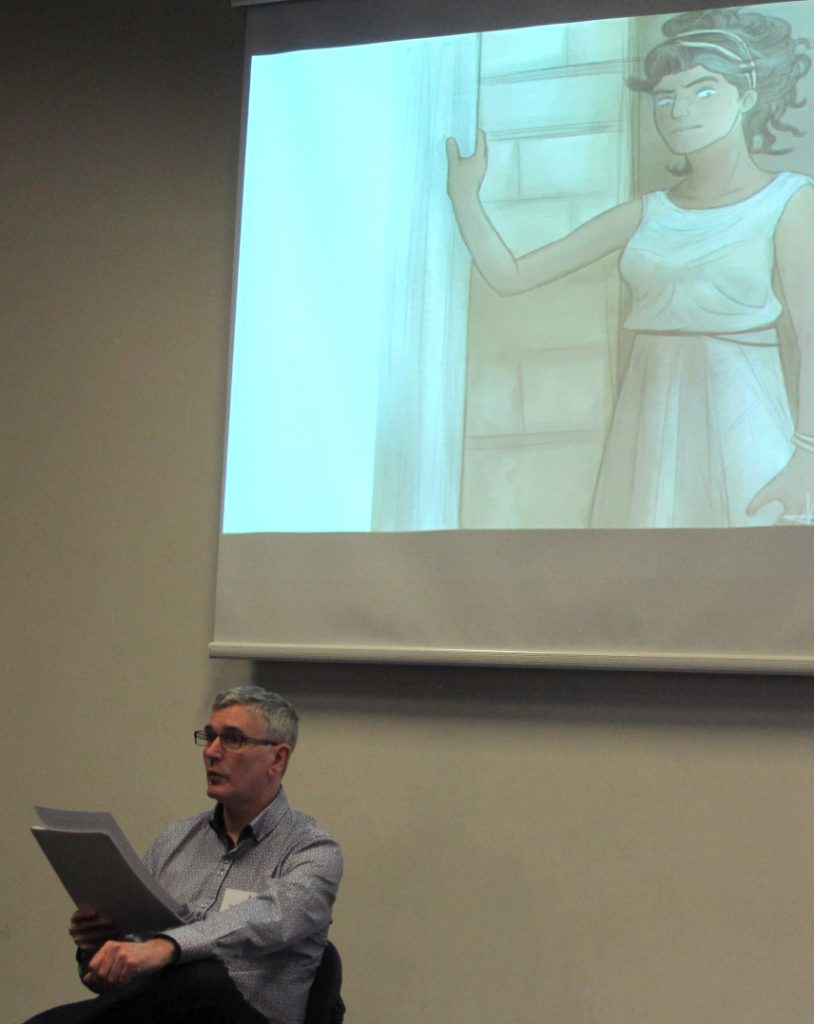 Mike Carey, author of The Girl with All the Gifts, reads an earlier version of the story at a Nottingham conference in January .