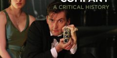Book cover featuring a barefoot man in a suit (David Tennant's Hamlet) holding a video camera, while a young woman (Ophelia) sits behind him.