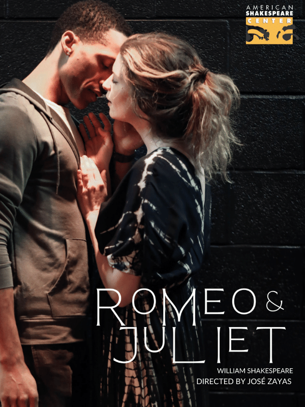 Poster for Romeo and Juliet, featuring two people kissing