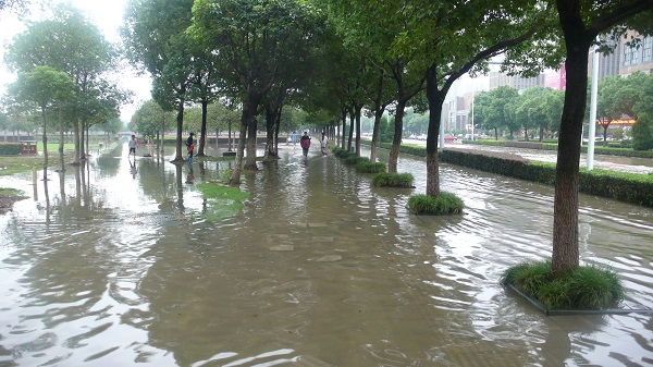 A photograph of Ningbo, China, flooded in October 2013 (photo from Faith Chan)