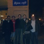 A photograph of some of the CWFA team outside the Bijou cafe, Portland, Oregon