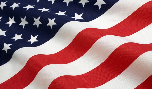 A photograph of the American flag