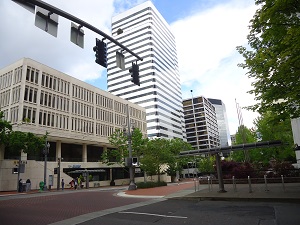 A photograph of the Portland city landscape