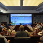 A photograph of presentations at the Ningbo Hong Tai Water Conservancy Information Technology Co. Ltd.