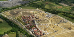 Features image showing an aerial view of part of the Ebbsfleet development.