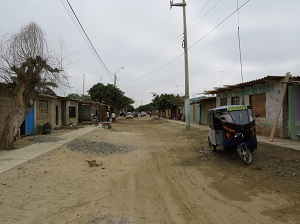 A photograph of the main road in Piura, Peru. 