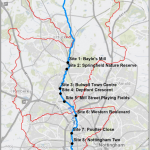 A map of the sampling sites along the River Leen