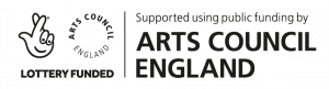 Arts Council England logo. Black and white