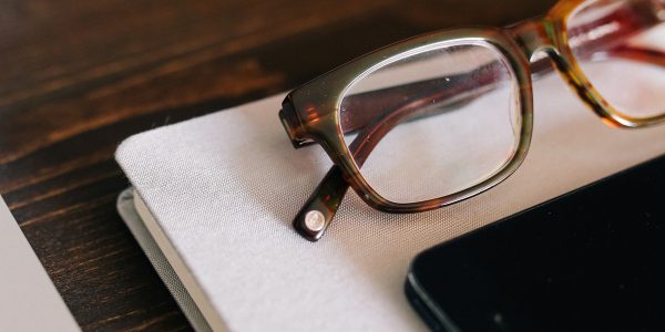 Eyeglasses on Notebook