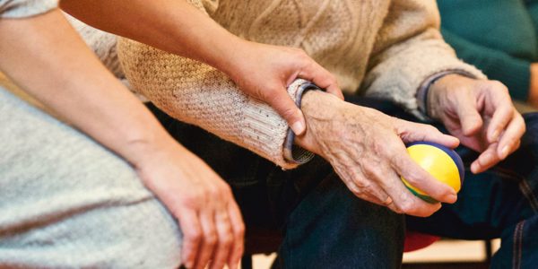 Person caring for elderly patient