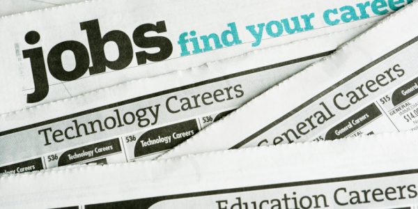 Job adverts in a newspaper