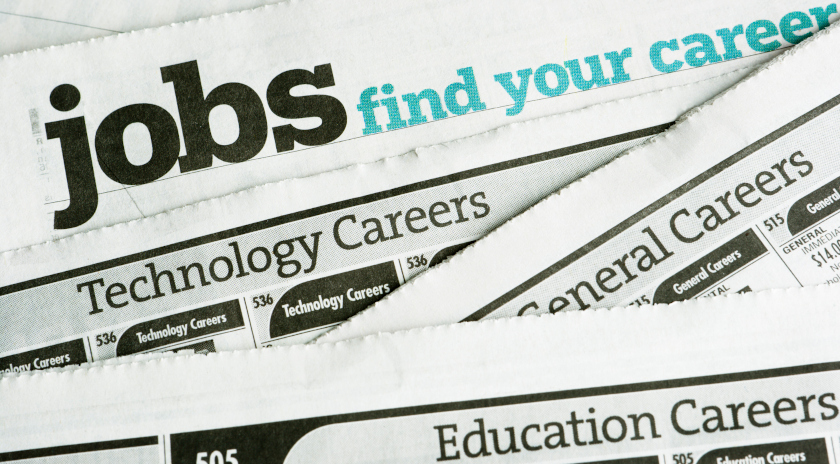 Job adverts in a newspaper