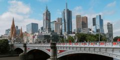 Melbourne skyline in Australia