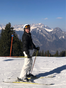 Olivia Conroy skiing
