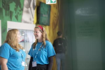 Two students working at an open day in David Ross Sports Centre