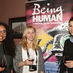 Being Human Festival launch event at Jamie Oliver's restaurant. Pictured; University of Nottingham students Nisha Chudasama, Rachel Britton, Tatiana Styliari. Picture by Andrew Hallsworth, Marlow Photographic.
