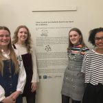 left to right, Cecily Rainey, Molly Evans, Poppy Wickenden and Chloe Austin at the private view of Scaling the Sublime: Art at the Limits of Landscape.