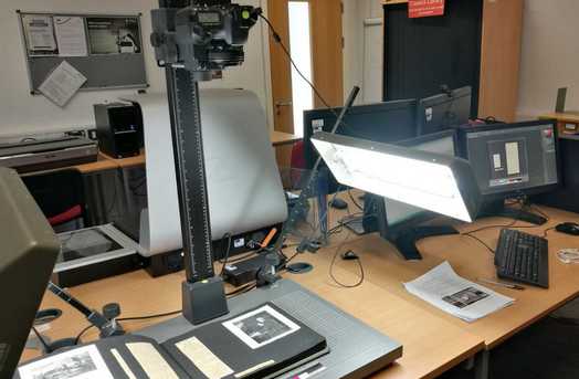 Workspace in DHC for digitisation project.