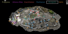 Screenshot of a virtual map of the Acropolis