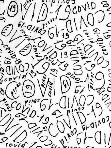 the words Covid-19 scribbled multiple times