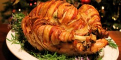 Bacon covered turkey