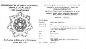 An image of the original event programme of the conference in 1984, listing an agenda and location details.