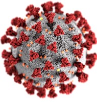 Graphic illustrating a virus particle