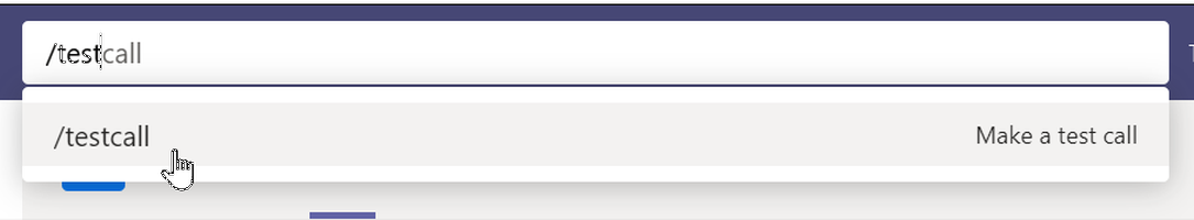 MS Teams type /Testcall to start a test call