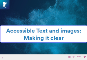 Screenshot from an accessibility training resource