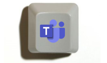 Image of key from keyboard with Teams logo on it