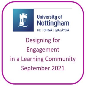 Example of a Badge for a course Designing for Engagement in a Learning Community