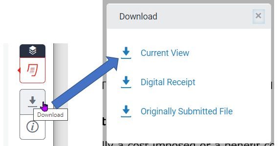Download feedback from Turnitin using Download icon and Current View