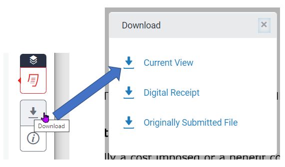 Download feedback from Turnitin using Download icon and Current View