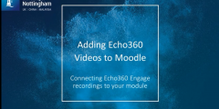 Opening screen of video Creating links to recorded videos using Echo360 Engage in Moodle