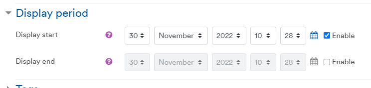 Selecting Start and End date for forum posts