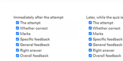 Moodle Quiz review settings screenshot