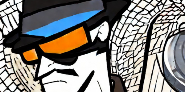 cartoon image of a spy