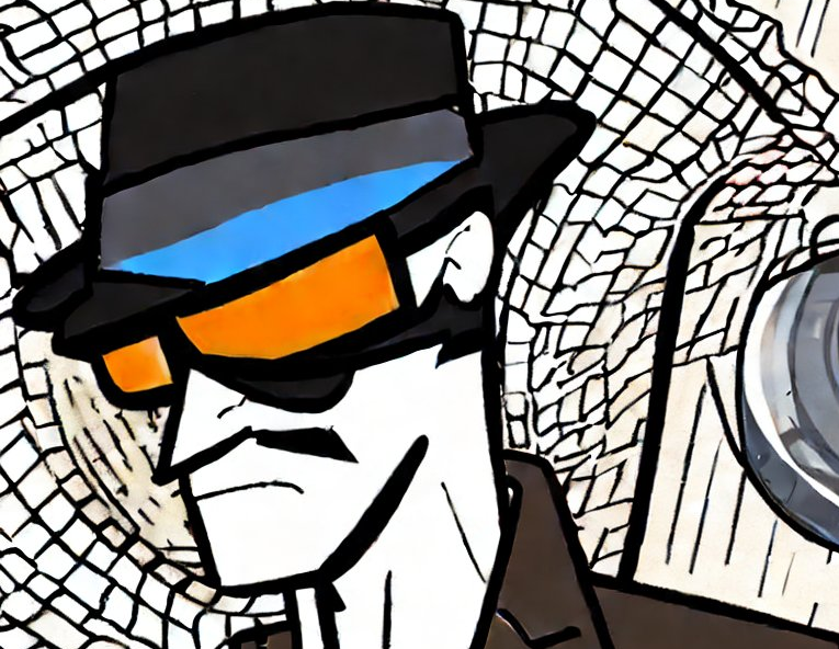 cartoon image of a spy