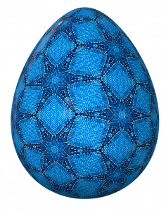 Digital Easter egg with blue design