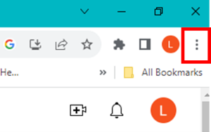 the three vertical dots at the top right hand side of the screen in chrome