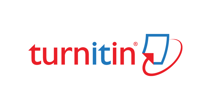 The Turnitin Logo, featuring the name of the company and a white sheet of paper with an arrow on it.