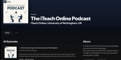 iTeach Podcast header image, showing Spotify feed.