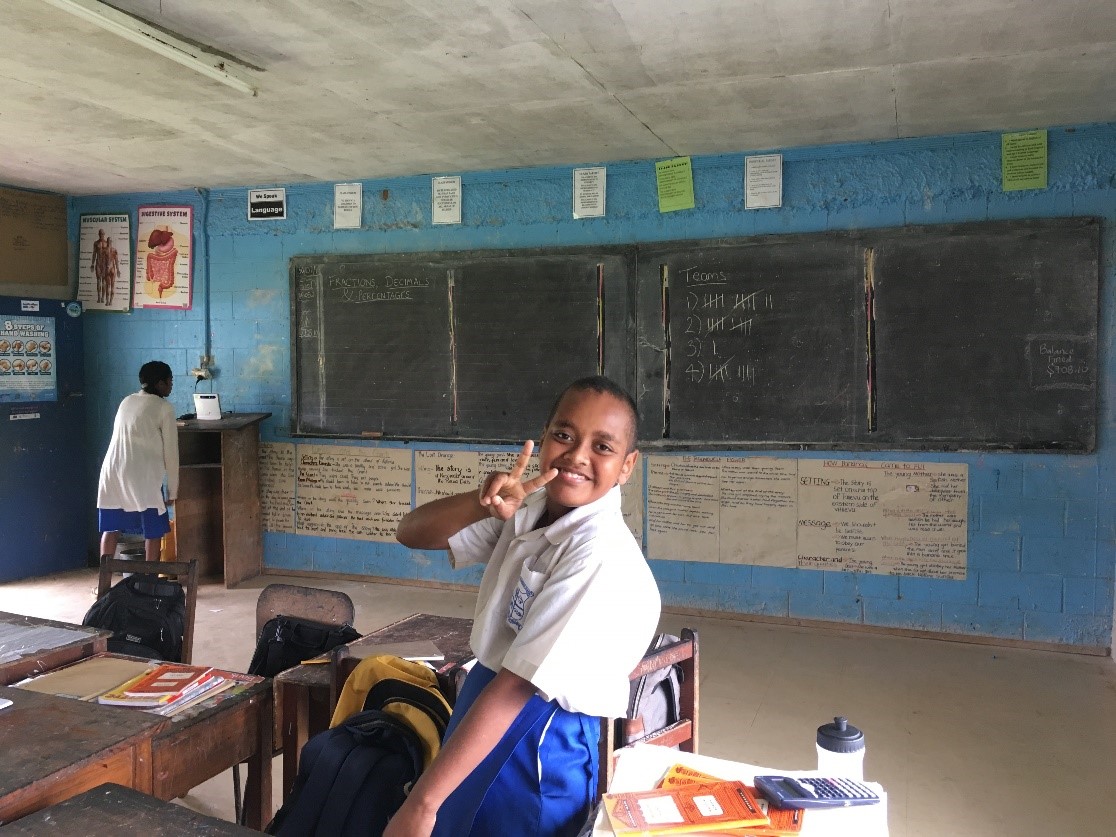 Samu in school classroom