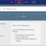 Screenshot of the A-Z Database search in NUsearch