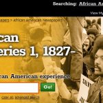 Screenshot of African-American Newspapers Series 1 website.