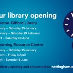 24-hour opening times for James Cameron-Gifford Library and Djanogly Learning Resource Centre in 2020