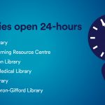 Libraries open 24-hours in January 2020 - Business Library, Djanogly LRC, George Green, Hallward, Greenfield Medical and James Cameron-Gifford libraries