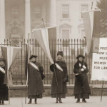 National Women's Party demonstration in front of the White House in 1917.